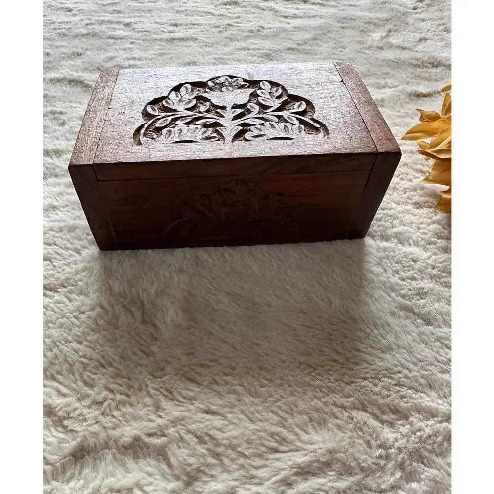 Vintage Carved Wooden Box